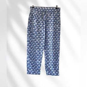 Sigrid Olsen Blue and White Wide Leg Pants